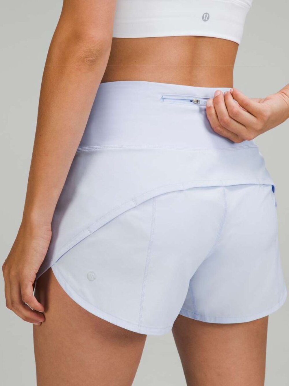 GENUINE LULULEMON 4 WAY STRETCH SPEED UP SHORTS LONG Pastel BLUE SIZE 12